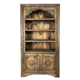 Indian Hand Carved Solid Wood Bookshelf B9